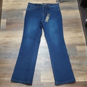 Diane Gilman Blue Flare Wide Leg Denim